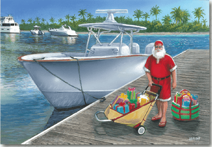 Santa with Dock Cart